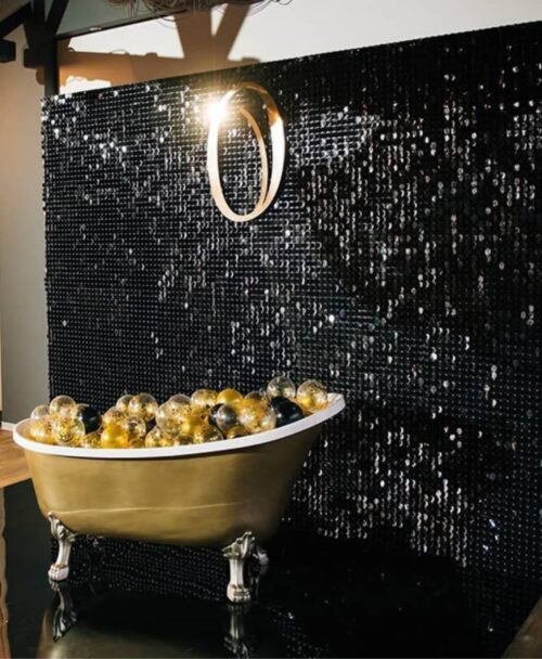 Mur à paillettes noir