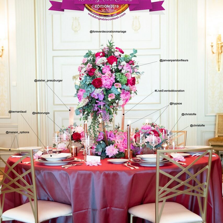 Vainqueur WTC Plus belle table de mariage 2019 ! Vainqueur WTC Plus belle table de mariage 2019 !